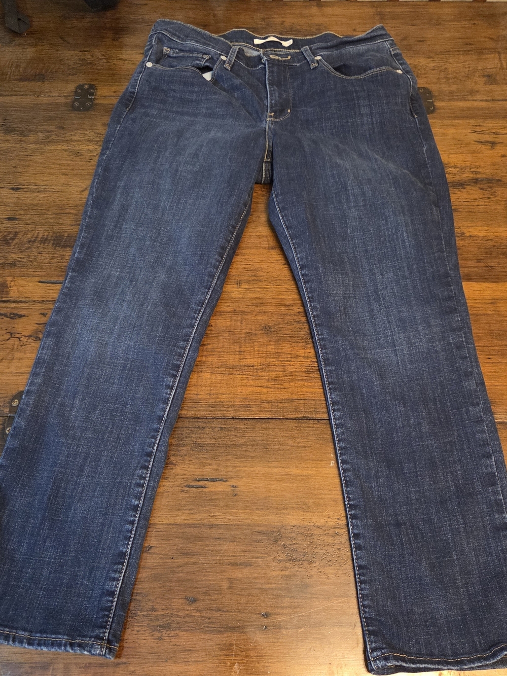 Levi's Navy Blue Women's Straight-Leg Jeans Casual Workwear Size 10